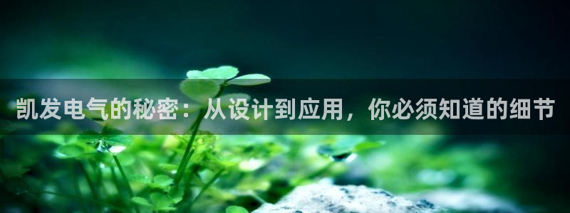 彩客网体育3在线注册：凯发电气的秘密：从设计到应用，你必须知道的细节