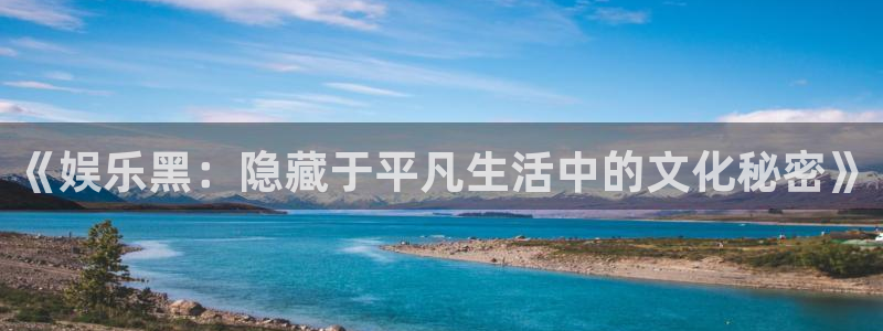 彩客网4代理：《娱乐黑：隐藏于平凡生活中的文化秘密》